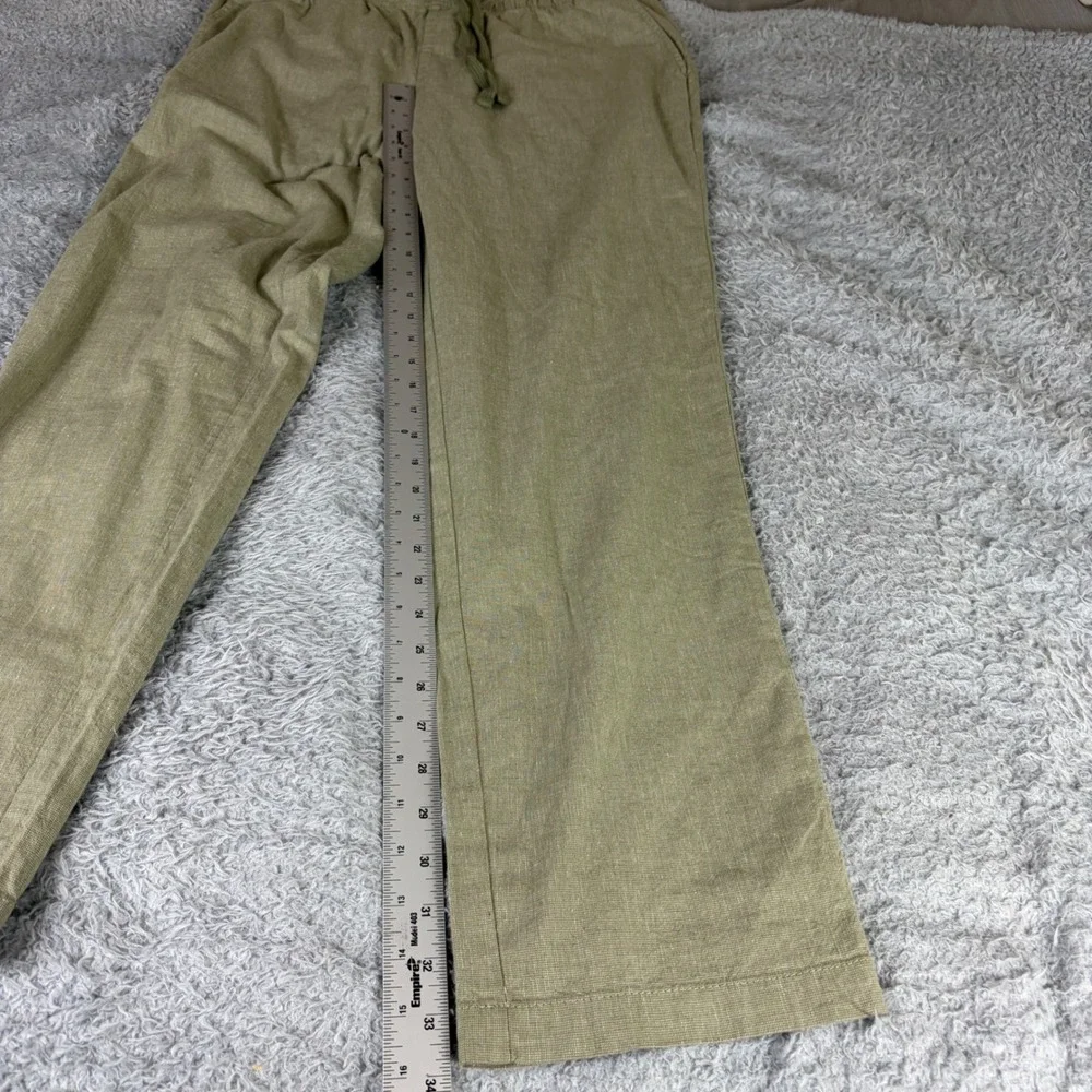 George Mens Fashion Weekend Pant Washed Olive Elastic Waist Drawstring 31x32